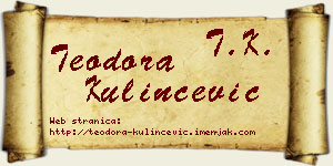 Teodora Kulinčević vizit kartica